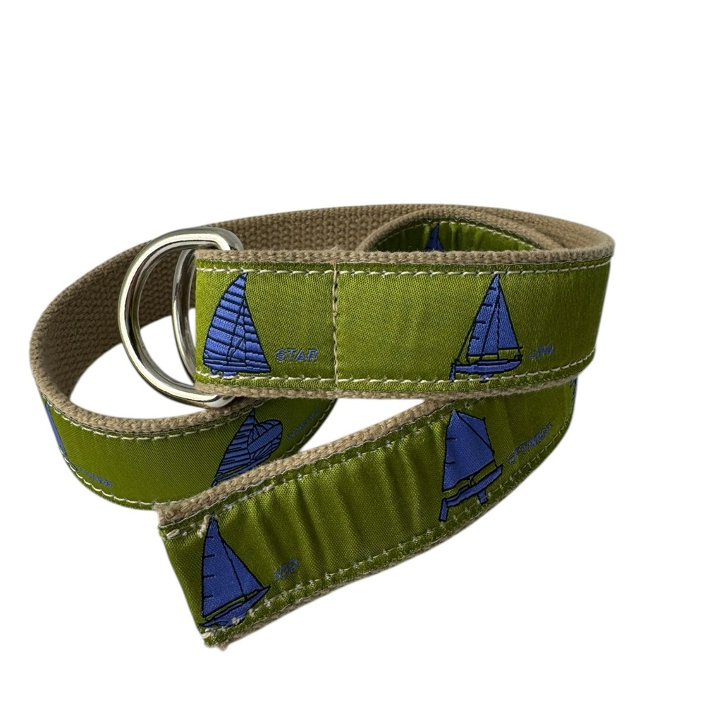 Belted Cow Belt D-Ring Nautical Sailing Green Purple M